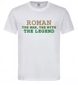 Чоловіча футболка Roman the man the myth the legend Білий фото