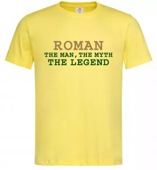 Чоловіча футболка Roman the man the myth the legend Лимонний фото