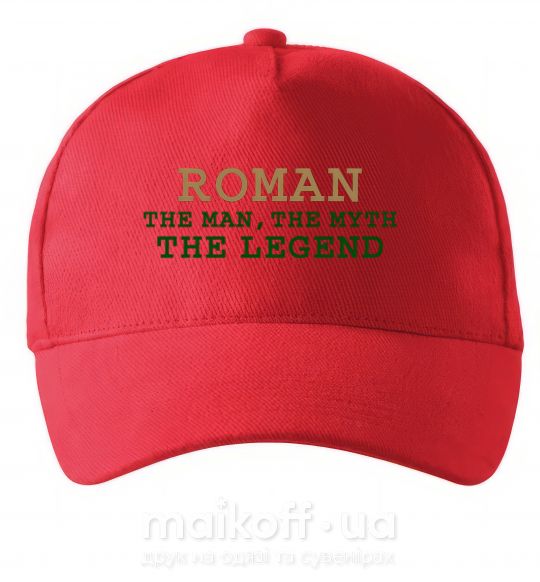 Кепка Roman the man the myth the legend Красный фото