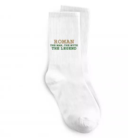 Носки Roman the man the myth the legend Белый фото