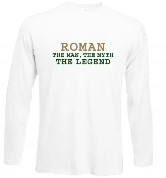 Лонгслів Roman the man the myth the legend Білий фото
