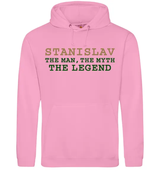 Мужская толстовка (худи) Stanislav the man the myth the legend Розовый фото