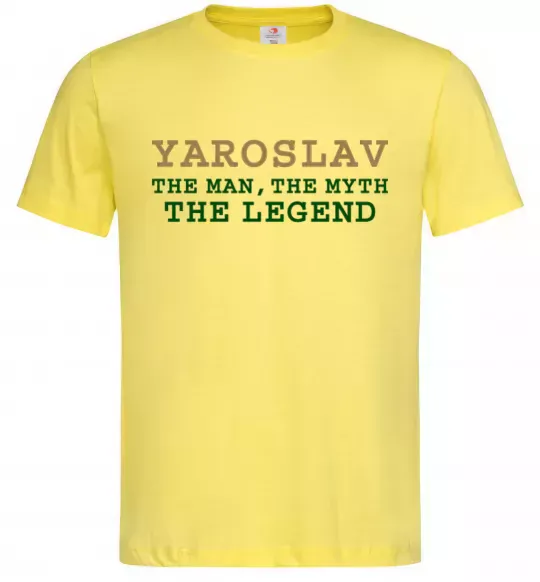 Чоловіча футболка Yaroslav the man the myth the legend Лимонний фото