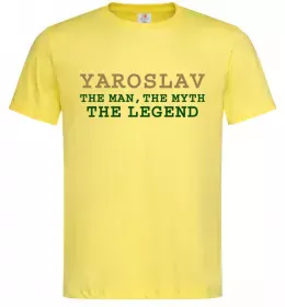 Мужская футболка Yaroslav the man the myth the legend Лимонный фото