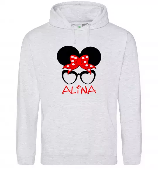 Женская толстовка (худи) Alina minnie Серый меланж фото