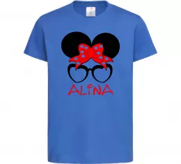 Детская футболка Аліна золота людина Ярко-синий фото