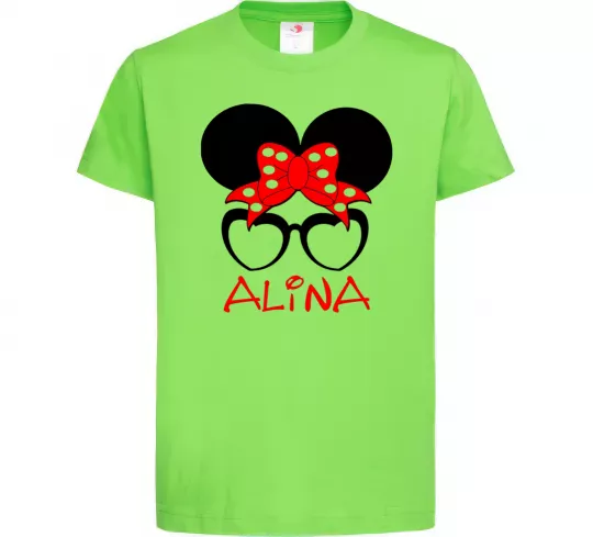 Дитяча футболка Alina minnie Лаймовий фото
