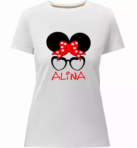 Жіноча преміум футболка Alina minnie Білий фото