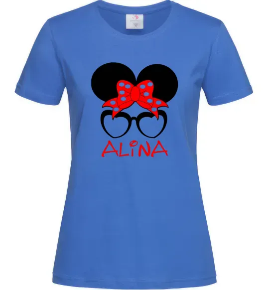 Жіноча футболка Alina minnie Яскраво-синій фото