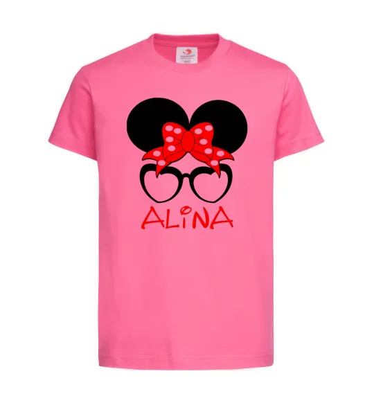 Детская футболка Alina minnie Ярко-розовый фото