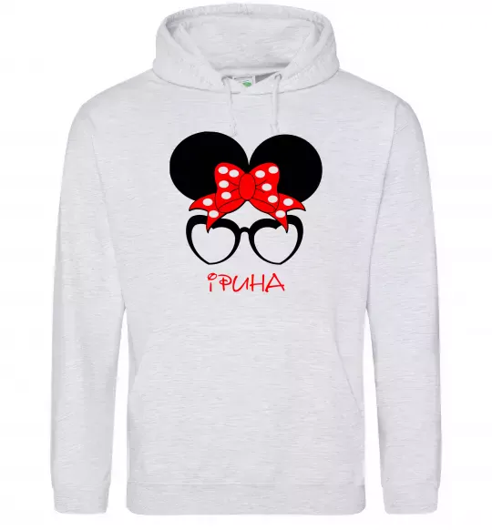 Жіноча толстовка (худі) Ірина minnie Сірий меланж фото