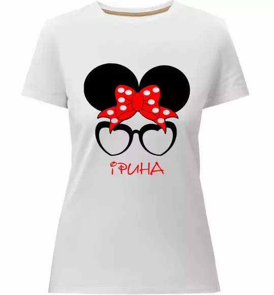 Женская премиум футболка Ірина minnie Белый фото