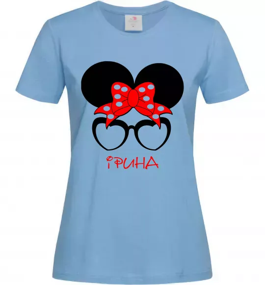 Женская футболка Ірина minnie Голубой фото