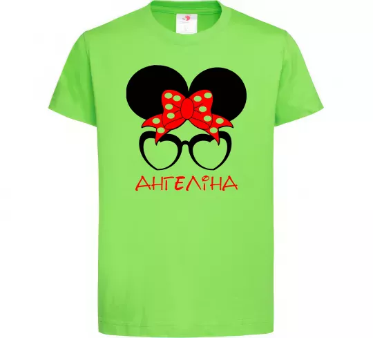 Детская футболка Ангеліна minnie Лаймовый фото