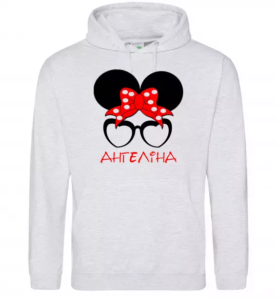 Женская толстовка (худи) Ангеліна minnie Серый меланж фото