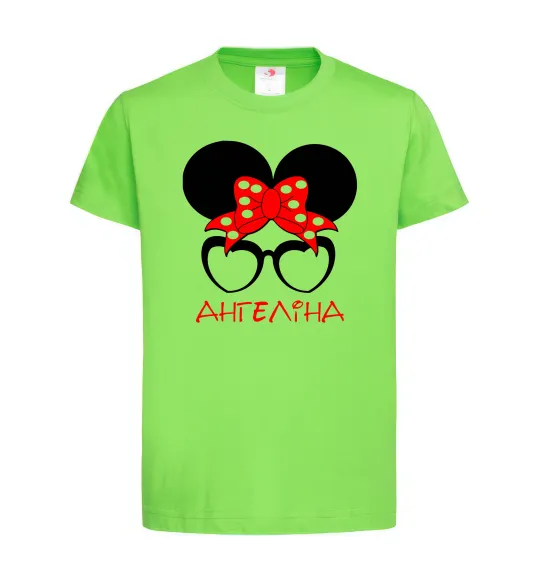 Детская футболка Ангеліна minnie Лаймовый фото