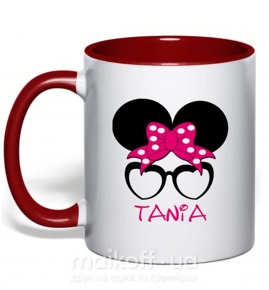Чашка з кольоровою ручкою Tania minnie Червоний фото