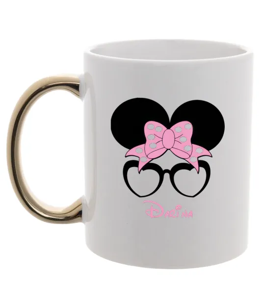 Чашка с цветной ручкой Darina minnie Золото фото