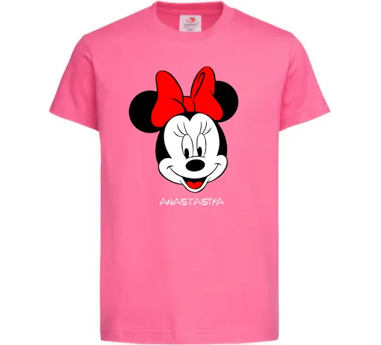 Дитяча футболка Anastasiya minnie mouse Яскраво-рожевий фото