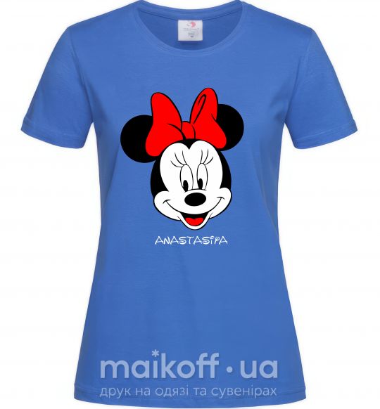 Женская футболка Anastasiya minnie mouse Ярко-синий фото