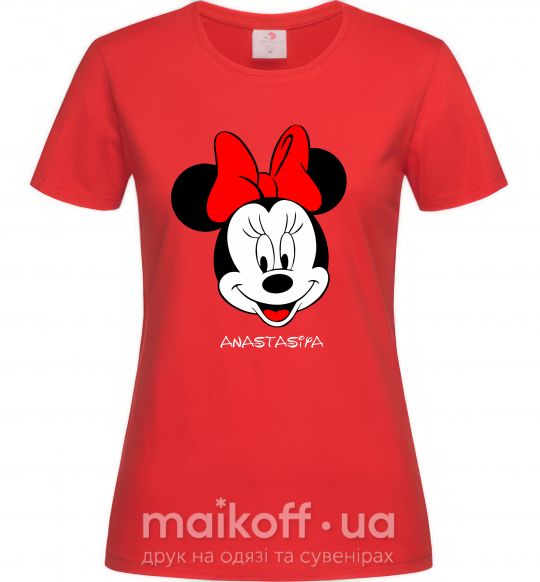 Женская футболка Anastasiya minnie mouse Красный фото