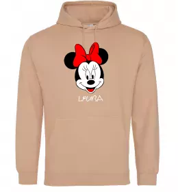 Женская толстовка (худи) Lyuba minnie mouse Песочный фото