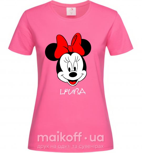 Жіноча футболка Lyuba minnie mouse Яскраво-рожевий фото