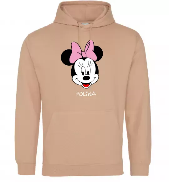 Женская толстовка (худи) Polina minnie mouse Песочный фото