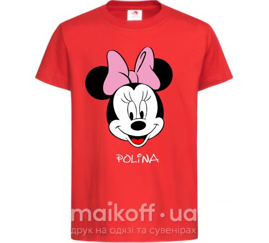 Детская футболка Polina minnie mouse Красный фото