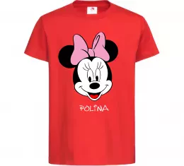 Детская футболка Polina minnie mouse Красный фото