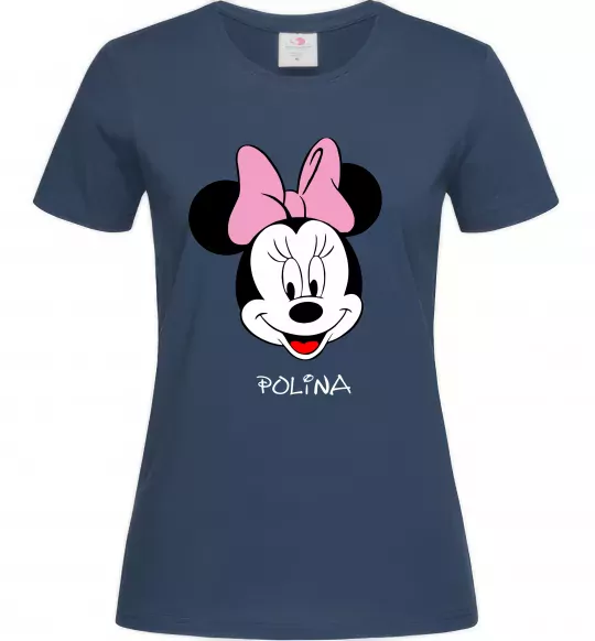 Женская футболка Polina minnie mouse Темно-синий фото