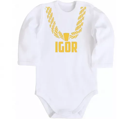 Дитячий бодік Igor золотая цепь Білий фото