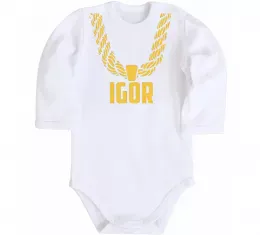 Дитячий бодік Igor золотая цепь Білий фото