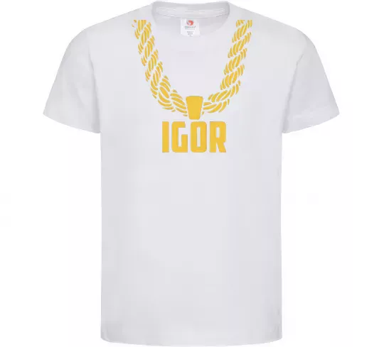 Детская футболка Igor золотая цепь Белый фото