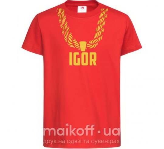 Детская футболка Igor золотая цепь Красный фото