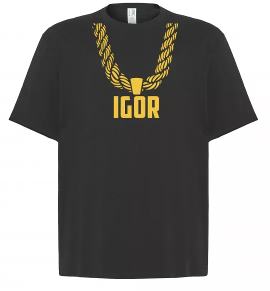 Футболка Оверсайз Igor золотая цепь Черный фото