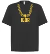 Футболка Оверсайз Igor золотая цепь Черный фото