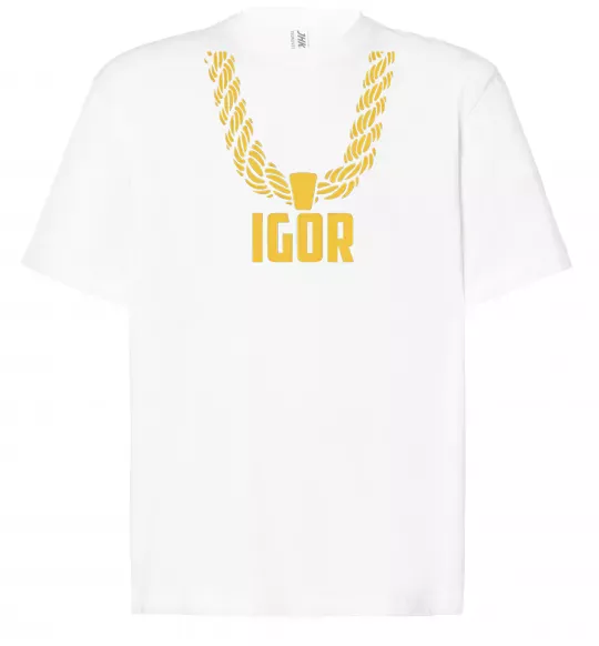 Футболка Оверсайз Igor золотая цепь Белый фото