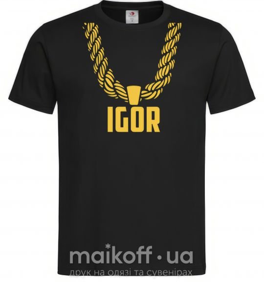 Мужская футболка Igor золотая цепь Черный фото