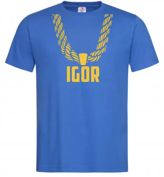 Мужская футболка Igor золотая цепь Ярко-синий фото