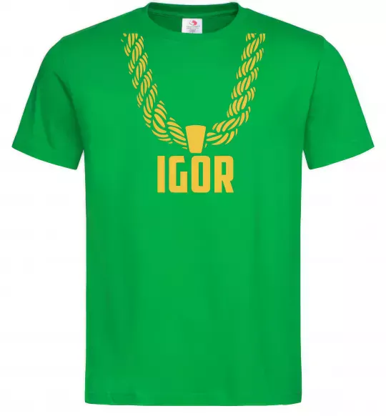 Мужская футболка Igor золотая цепь Зеленый фото