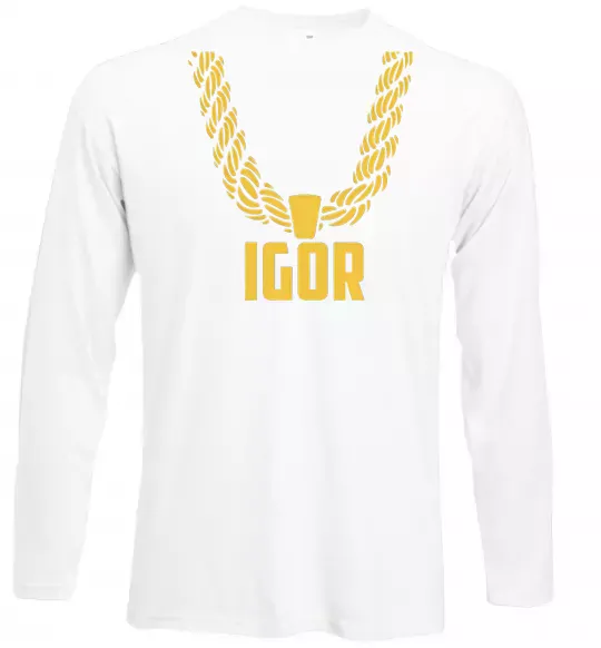 Лонгслив Igor золотая цепь Белый фото