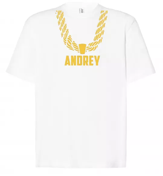 Футболка Оверсайз Andrey золотий ланцюжок Белый фото