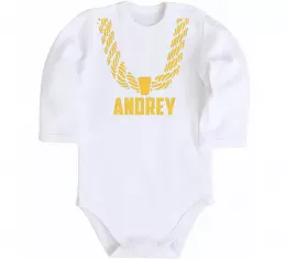 Дитячий бодік Andrey золотий ланцюжок Білий фото