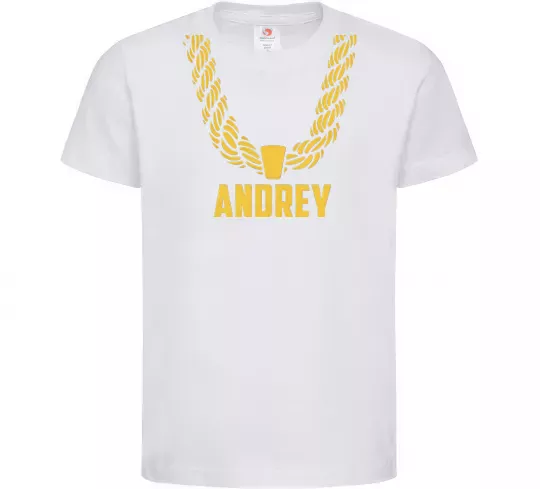Дитяча футболка Andrey золотий ланцюжок Білий фото