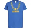 Дитяча футболка Andrey золотий ланцюжок Яскраво-синій Дитяча футболка Andrey золотий ланцюжок Яскраво-синій фото
