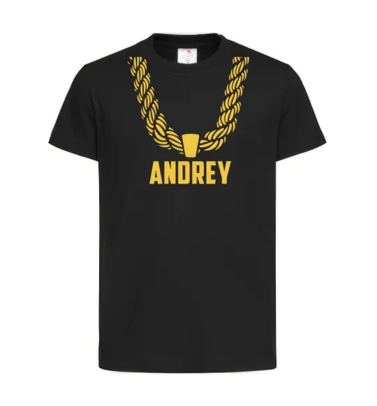 Детская футболка Andrey золотий ланцюжок Черный фото