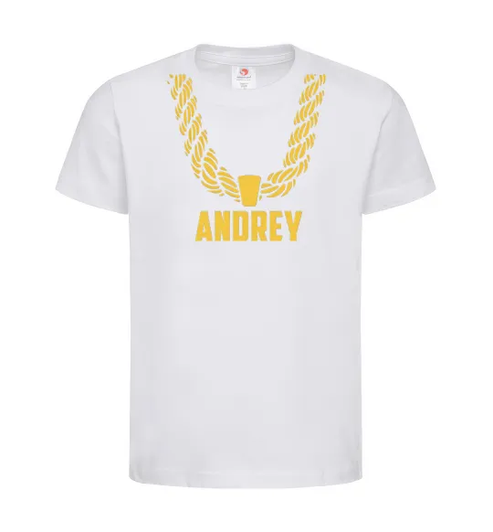Детская футболка Andrey золотий ланцюжок Белый фото