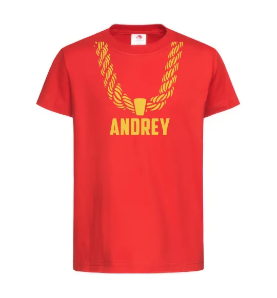 Детская футболка Andrey золотий ланцюжок Красный фото