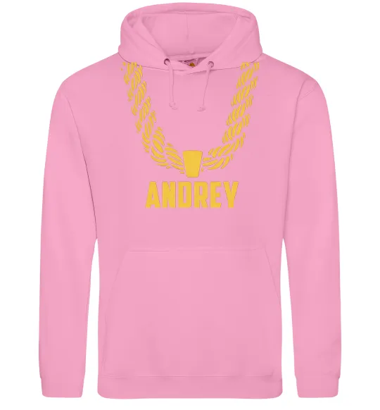 Чоловіча толстовка (худі) Andrey золотий ланцюжок Рожевий фото